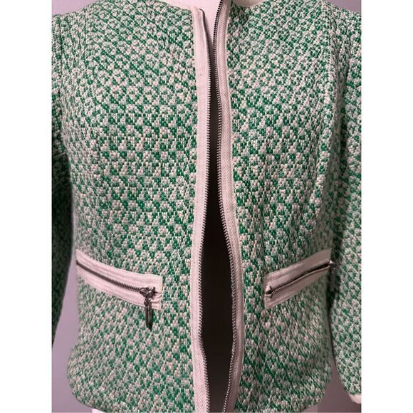 Cabi Vintage retro style green and white blazer 6 - Picture 6 of 10